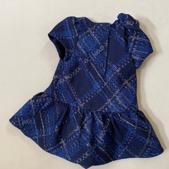 NWOT Janie and Jack Navy Blue Striped Design Dress - Size 3-6 Mos - Picture 5 of 7